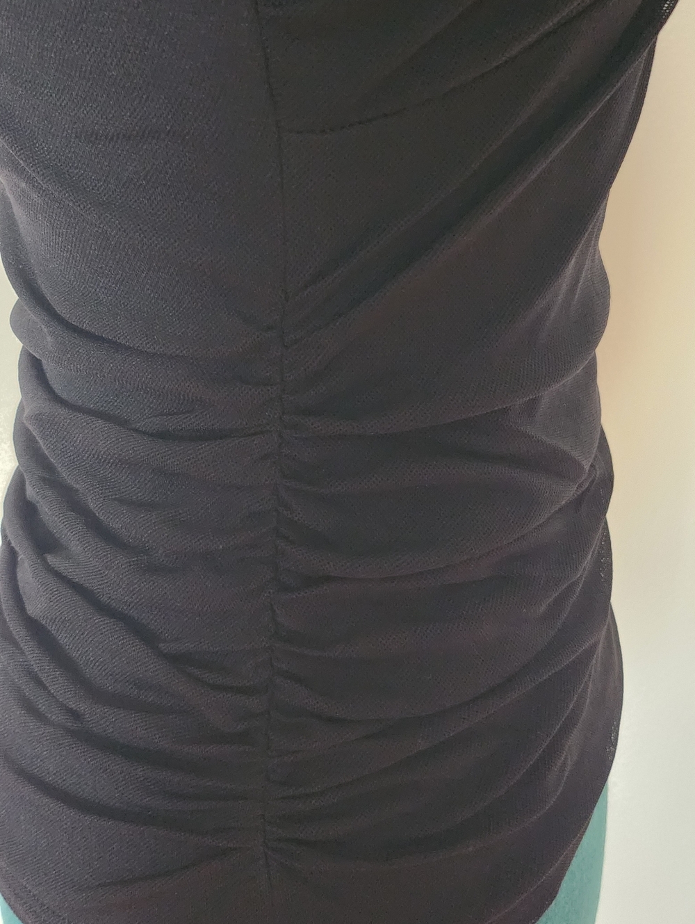White House Black Market Black Surplice Ruched Tank - Picture 7 of 9